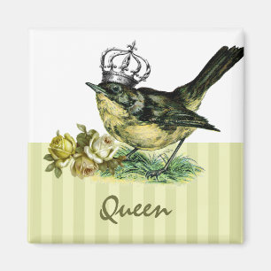 Aimant Cadeau de la Saint-Valentin vintage Queen Bird