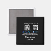 Aimant Cadeau de lune de miel PayPal Venmo code QR merci (Recto/Verso)