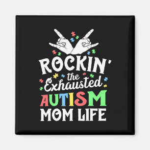 Aimant Cadeau de maman autiste Rockin 'la maman autiste é