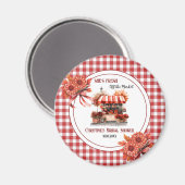 Aimant Cadeau de mariage champêtre en vichy pour pique-ni (Recto/Verso)