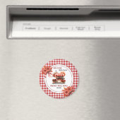 Aimant Cadeau de mariage champêtre en vichy pour pique-ni (In Situ (Lave-vaisselle))