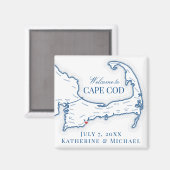 Aimant Cadeau de mariage de destination Cape Cod (Recto/Verso)
