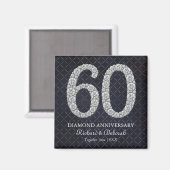 Aimant Cadeau de mariage de diamant 60 ans (Recto/Verso)