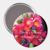 Aimant Cadeau de mariage floral rose (Recto/Verso)