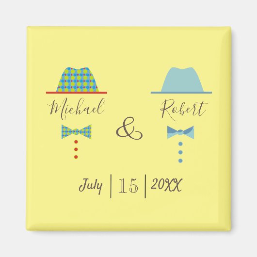 Aimant Cadeau de mariage gay (Devant)