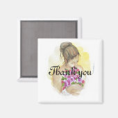 Aimant Cadeau de mariage MERCI Mariée (Recto/Verso)