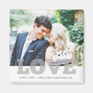 Aimant Cadeau de mariage personnalisé avec photo d'amour