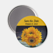 Aimant Cadeau de mariage tournesol Save the Date Tourneso (Recto/Verso)