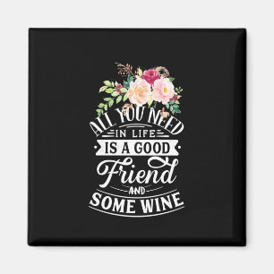 Aimant Cadeau de Noël Bon ami et un peu de vin