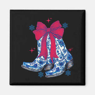 Aimant Cadeau de Noël de Cowgirl Drôle Coquette Arc Botte