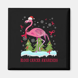 Aimant cadeau de noël flamingo de la conscience du cancer