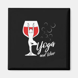 Aimant Cadeau de Noël J'aime le Yoga et le Vin