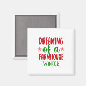 Aimant Cadeau De Noël Rêve D'Un Hiver Fermier (Recto/Verso)