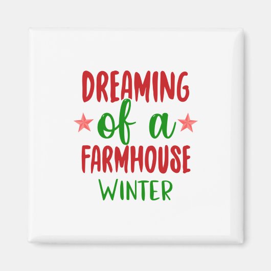 Aimant Cadeau De Noël Rêve D'Un Hiver Fermier (Devant)