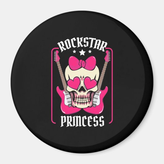 Aimant Cadeau de Noël | Rokstar Princess Skull (Devant)