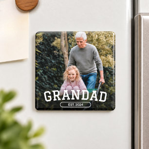 Aimant Cadeau de Papi Établie Photo Nouveau Père