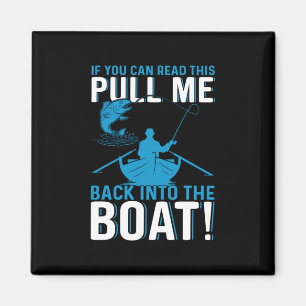 Aimant Cadeau de pêcheur dans le bateau