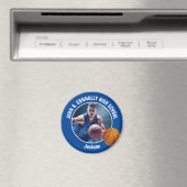 Aimant Cadeau de photo de joueur de basket-ball bleu (In Situ (Lave-vaisselle))