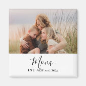 Aimant Cadeau de photo de maman établi minimal (Devant)