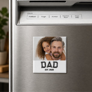 Aimant Cadeau de photo de père minimal établi année Nouve