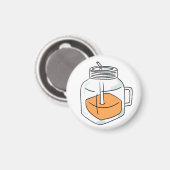 Aimant Cadeau de pot Mason de jus d'orange frais (Recto/Verso)