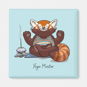 Aimant Cadeau de professeur de yoga de Panda roux Art ani
