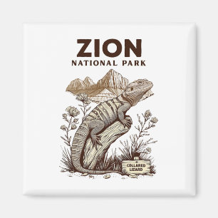 Aimant Cadeau de randonnée pour lézard à collier du parc