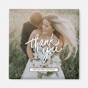 Aimant Cadeau de remerciement de photo de mariage