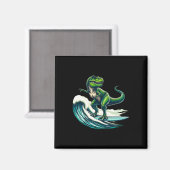 Aimant Cadeau de surfeur de dinosaure T-rex pour M (Recto/Verso)