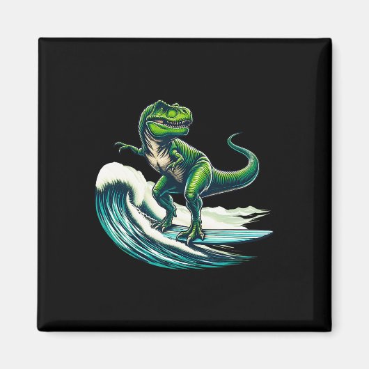 Aimant Cadeau de surfeur de dinosaure T-rex pour M (Devant)