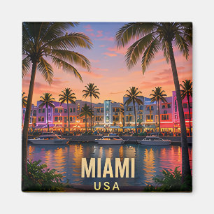 Aimant Cadeau de voyage au bord de l'eau tropical à Miami