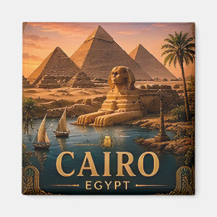 Aimant 🧲 Cadeau de voyage au Caire Égypte pour les voyag