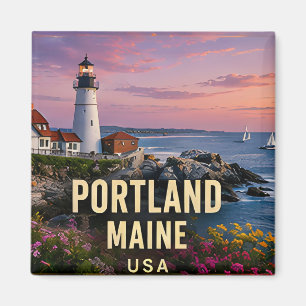 Aimant Cadeau de voyage côtier du phare de Portland Maine