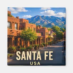 Aimant Cadeau de voyage de Santa Fe Nouveau-Mexique Adobe