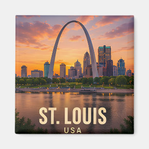 Aimant Cadeau de voyage de St Louis Missouri Gateway Arch