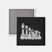 Aimant Cadeau d'échecs | J'Aime Vraiment Les Pièces D'Éch (Recto/Verso)