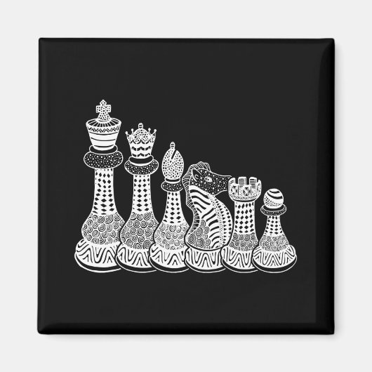 Aimant Cadeau d'échecs | J'Aime Vraiment Les Pièces D'Éch (Devant)