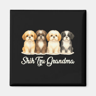 Aimant Cadeau drôle de grand-mère de Shih Tzu, femme amou