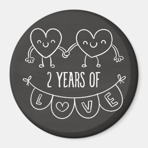 Aimant Cadeau Du 2E Anniversaire Pour Son Coeur De Balle