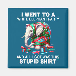 Aimant Cadeau éléphant blanc drôle emballé éléphant idiot