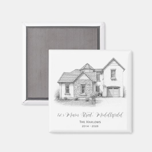 Aimant Cadeau immobilier de maison simple moderne (Recto/Verso)