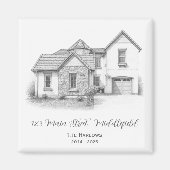 Aimant Cadeau immobilier de maison simple moderne (Devant)