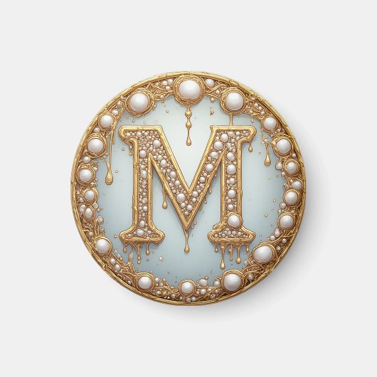 Aimant Cadeau initiale monogramme M pour petite amie (Devant)