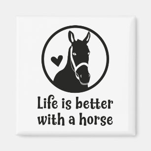 Aimant Cadeau mignon pour amateur de chevaux Équitation