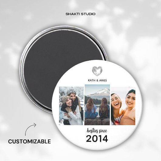 Aimant Cadeau minimaliste Best Friend Besties