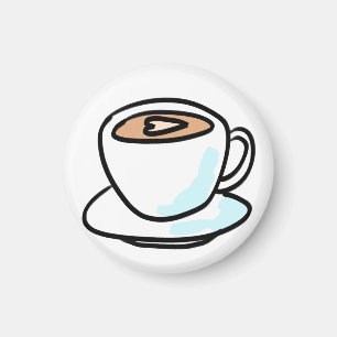 Aimant Cadeau minimaliste pour amateur de café au latte c