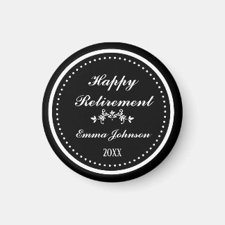 Aimant Cadeau moderne élégant noir et blanc pour une retr