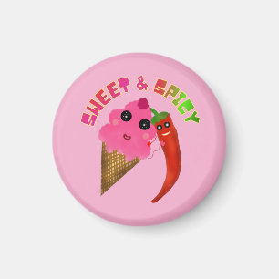 Aimant Cadeau personnalisé Glace et Piment Mignons