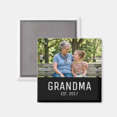 Aimant Cadeau Photo de Grand-Mère (Recto/Verso)
