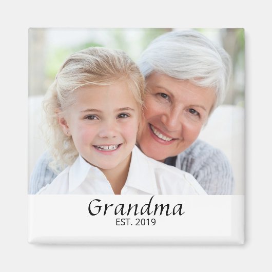 Aimant Cadeau Photo de Grand-Mère (Devant)